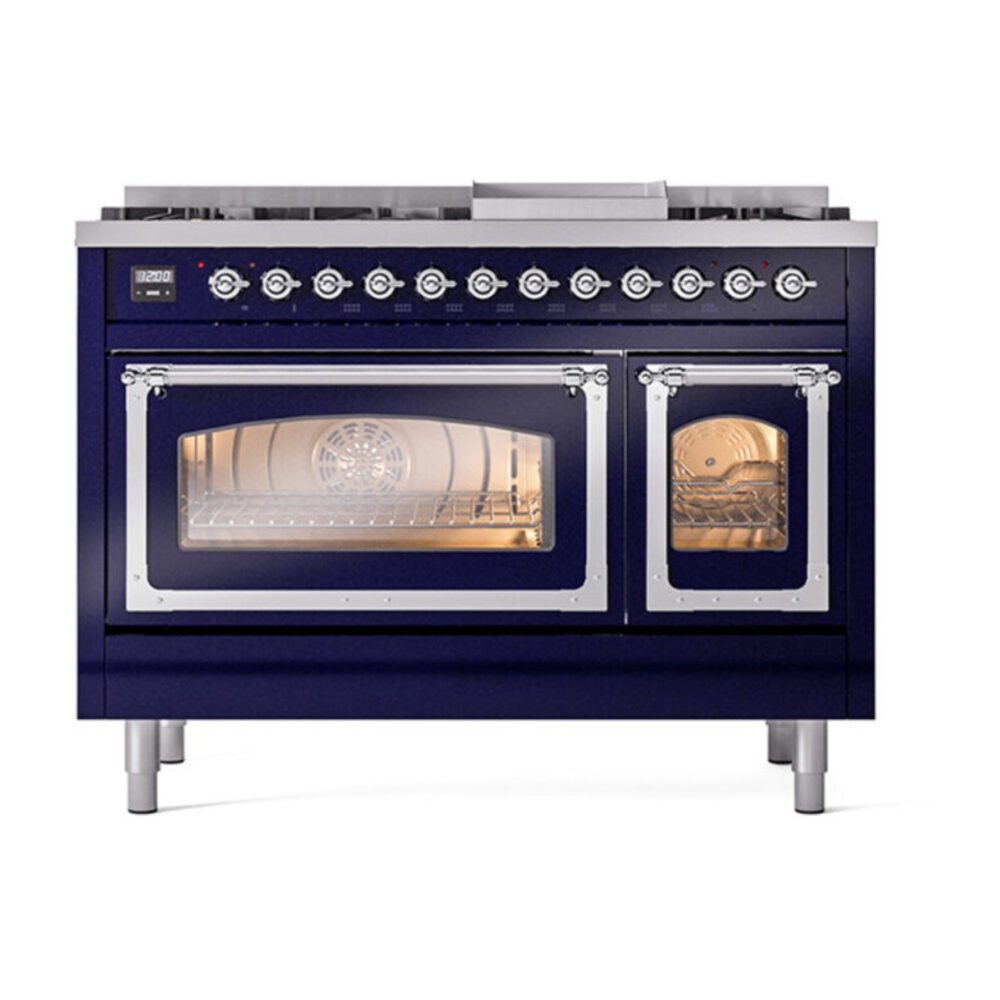 ILVE_UN48FNMPMBCLP_Nostalgie_II_48"_Dual_Fuel_Range_front_view