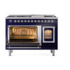 ILVE_UN48FNMPMBC_Nostalgie_II_48"_Dual_Fuel_Range_main_oven_door_opened