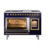 ILVE_UN48FNMPMBGLP_Nostalgie_II_48"_Dual_Fuel_Range_main_oven_door_opened