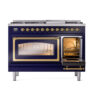 ILVE_UN48FNMPMBGLP_Nostalgie_II_48"_Dual_Fuel_Range_side_oven_door_opened