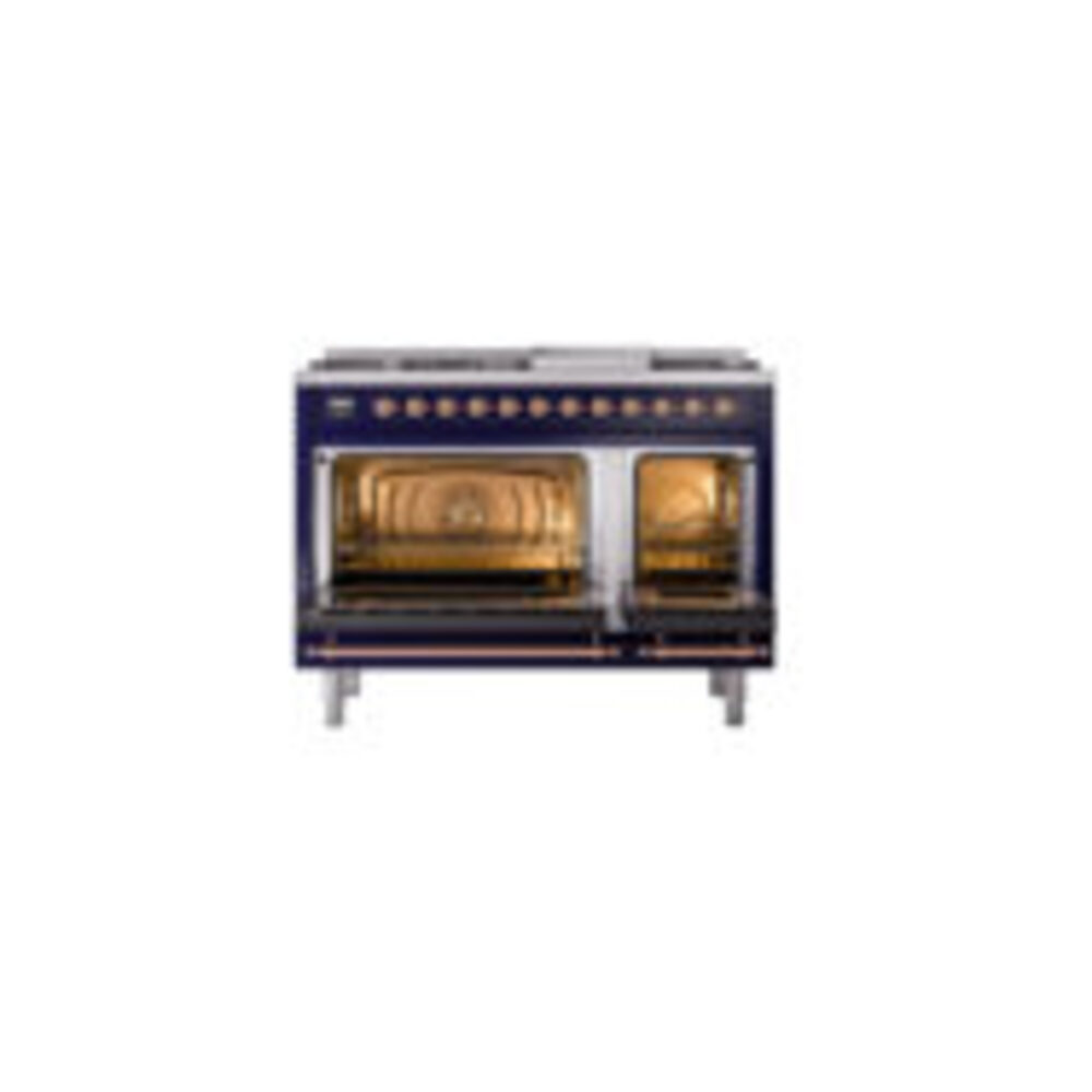 ILVE_UN48FNMPMBPLP_Nostalgie_II_48"_Dual_Fuel_Range_oven_door_opened