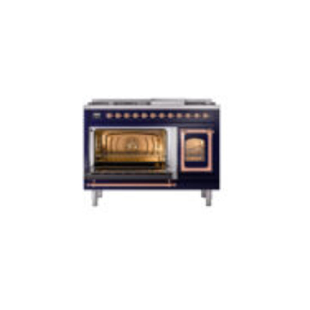 ILVE_UN48FNMPMBP_Nostalgie_II_48"_Dual_Fuel_Range_main_oven_door_opened