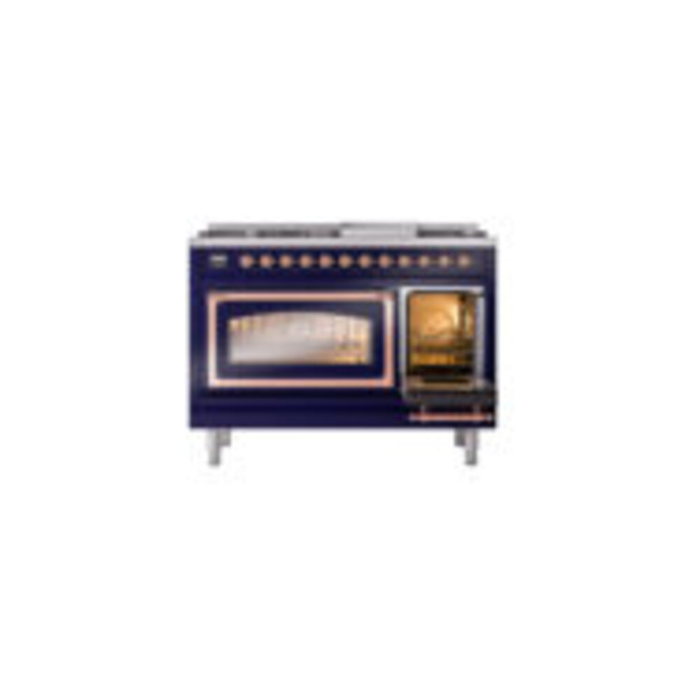 ILVE_UN48FNMPMBP_Nostalgie_II_48"_Dual_Fuel_Range_side_oven_door_opened