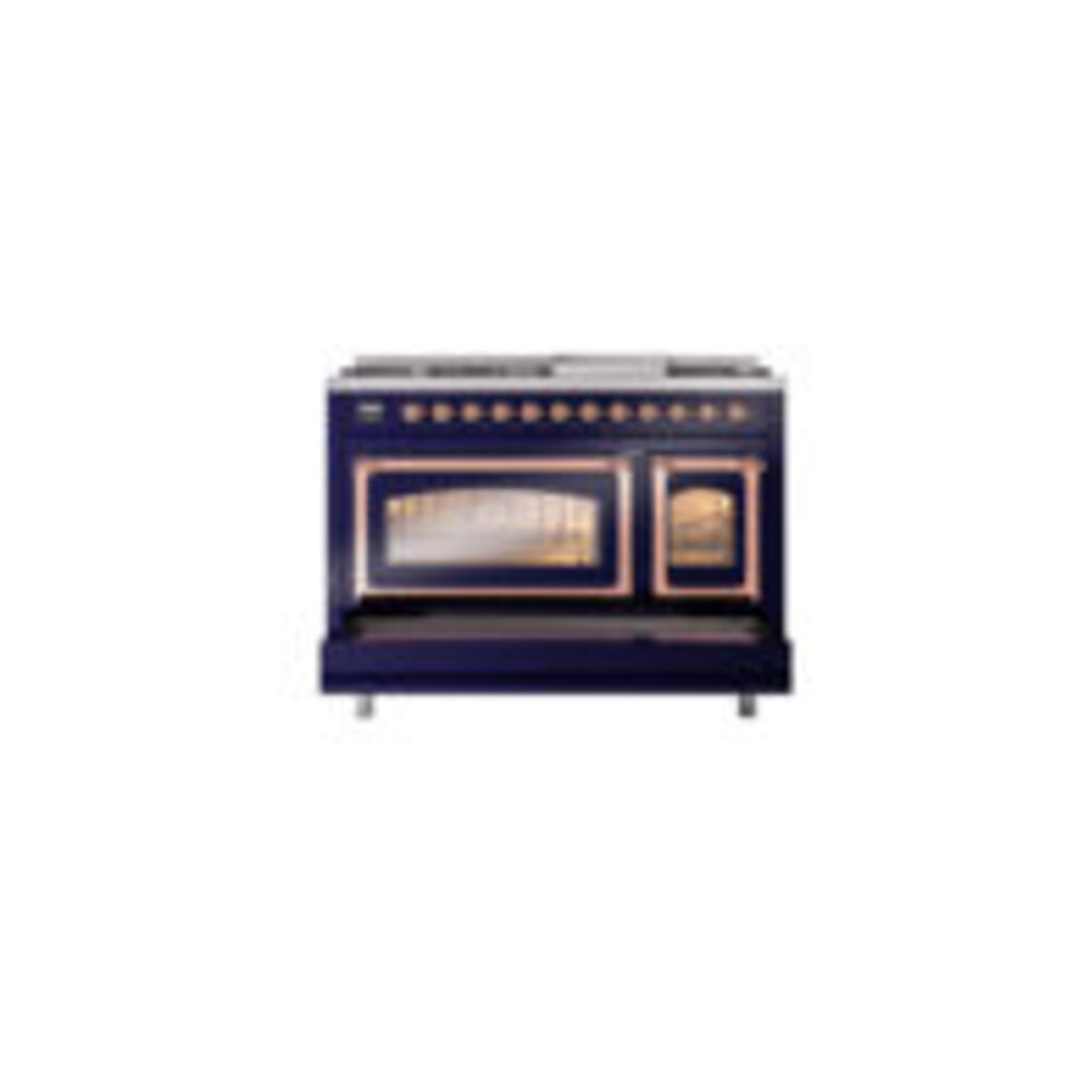 ILVE_UN48FNMPMBP_Nostalgie_II_48"_Dual_Fuel_Range_drawer_opened