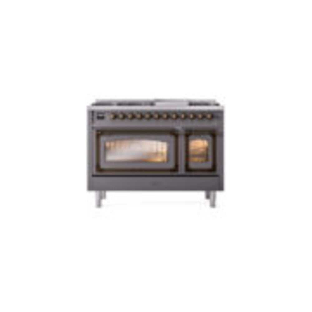 ILVE_UN48FNMPMGBLP_Nostalgie_II_48"_Dual_Fuel_Range_front_view