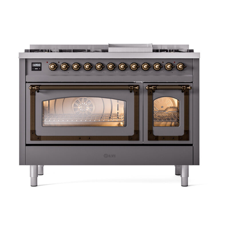 ILVE_UN48FNMPMGBLP_Nostalgie_II_48"_Dual_Fuel_Range_front_view