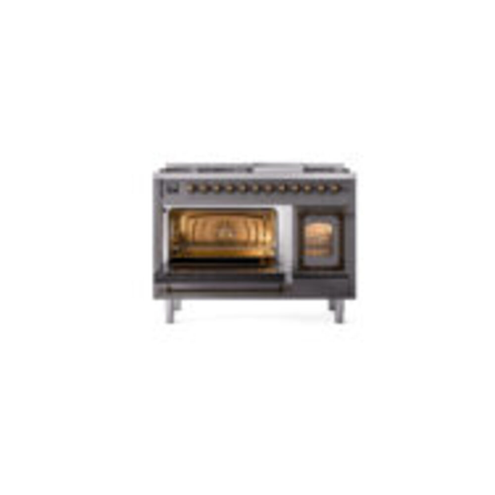 ILVE_UN48FNMPMGBLP_Nostalgie_II_48"_Dual_Fuel_Range_main_oven_door_opened