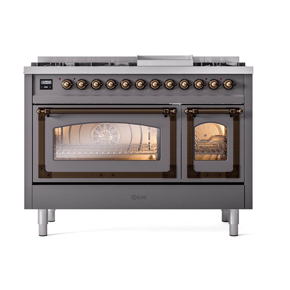 ILVE_UN48FNMPMGB_Nostalgie_II_48"_Dual_Fuel_Range_front_view