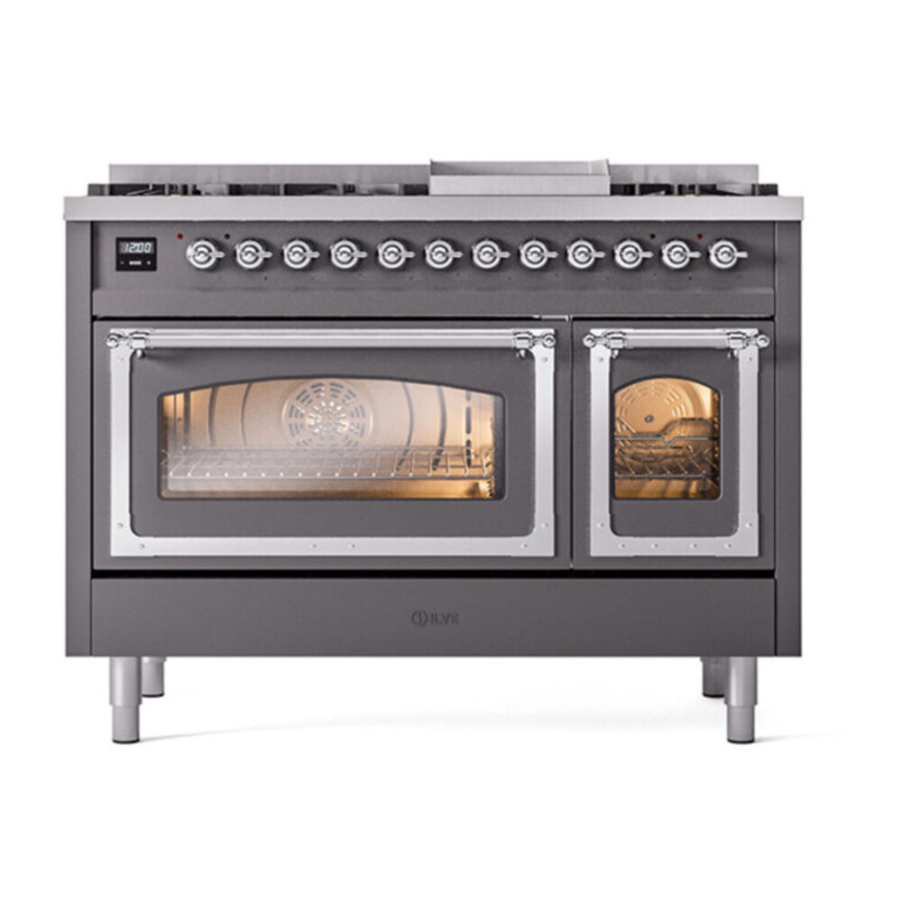 ILVE_UN48FNMPMGCLP_Nostalgie_II_48"_Dual_Fuel_Range_front_view