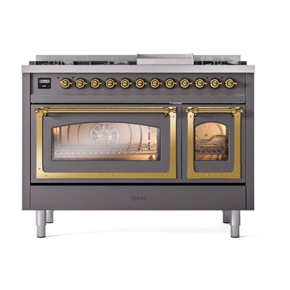 ILVE_UN48FNMPMGGLP_Nostalgie_II_48"_Dual_Fuel_Range_front_view