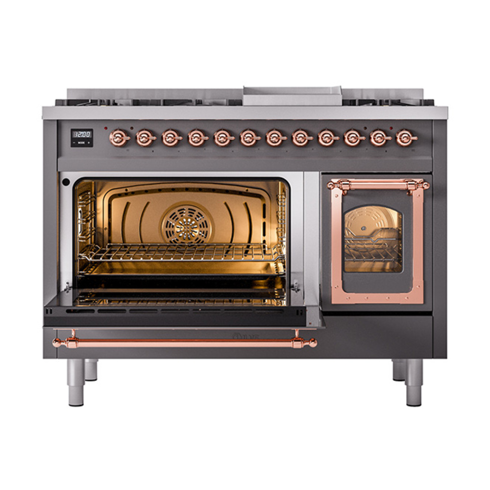 ILVE_UN48FNMPMGP_Nostalgie_II_48"_Dual_Fuel_Range_main_oven_door_opened