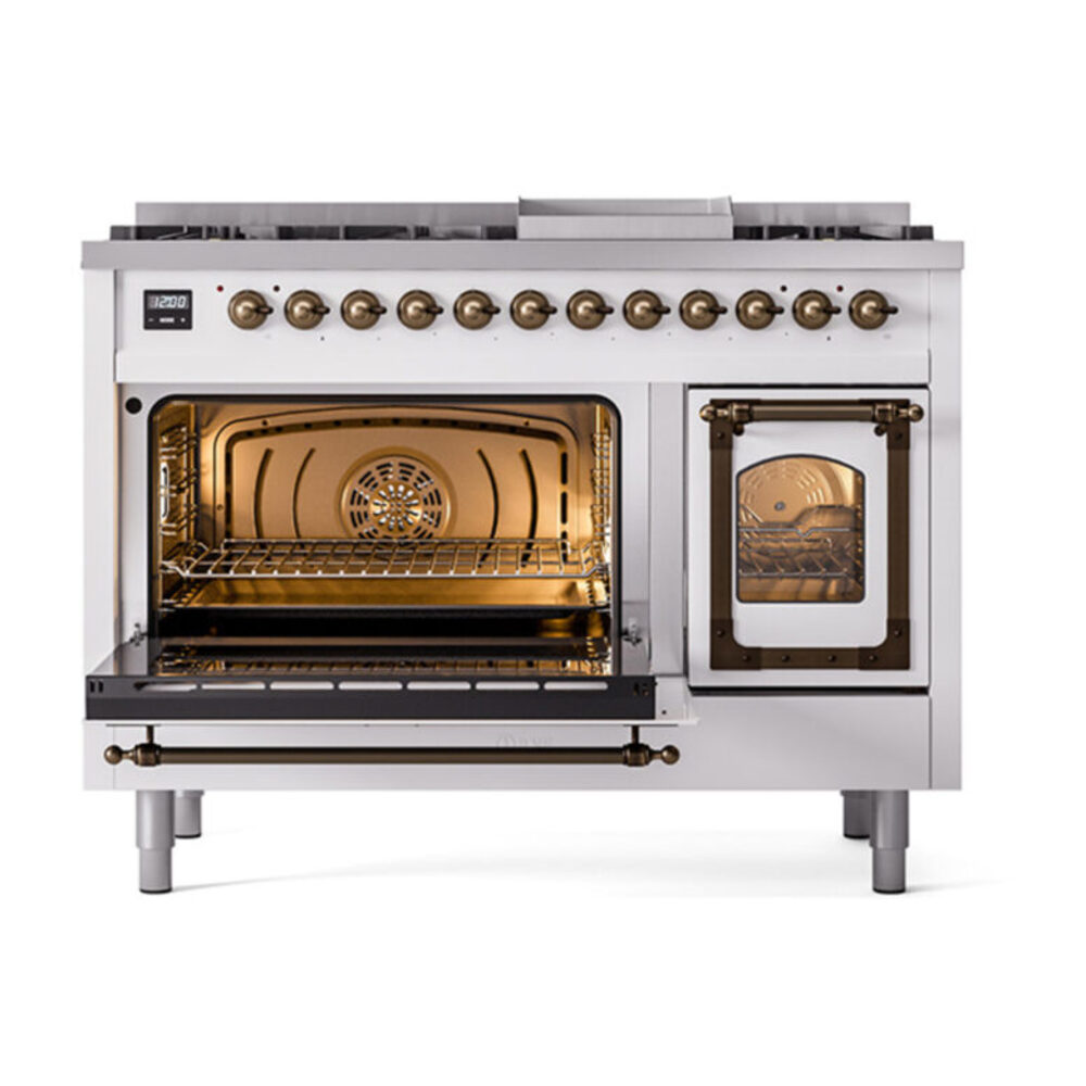 ILVE_UN48FNMPRABLP_Nostalgie_II_48"_Dual_Fuel_Range_main_oven_door_opened