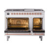 ILVE_UN48FNMPRAP_Nostalgie_II_48"_Dual_Fuel_Range_oven_door_opened