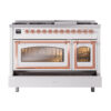 ILVE_UN48FNMPRAP_Nostalgie_II_48"_Dual_Fuel_Range_drawer_opened