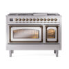 ILVE_UN48FNMPSSBLP_Nostalgie_II_48"_Dual_Fuel_Range_front_view
