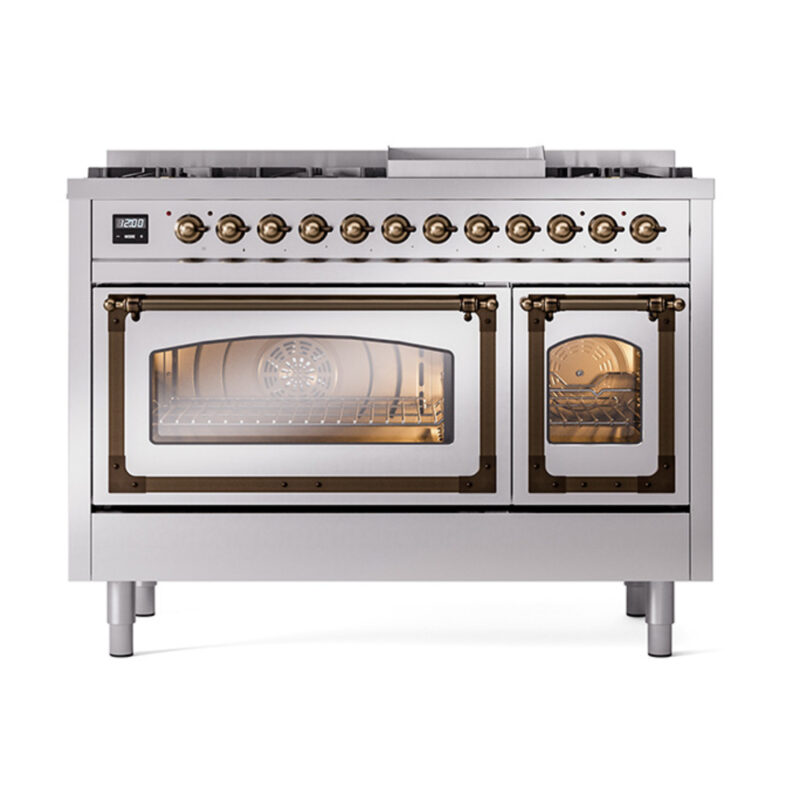 ILVE_UN48FNMPSSBLP_Nostalgie_II_48"_Dual_Fuel_Range_front_view