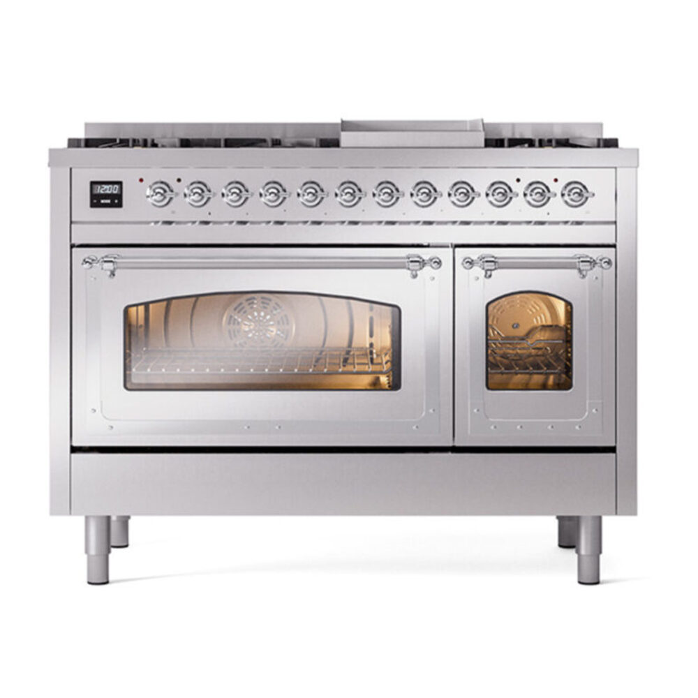 ILVE_UN48FNMPSSCLP_Nostalgie_II_48"_Dual_Fuel_Range_front_view