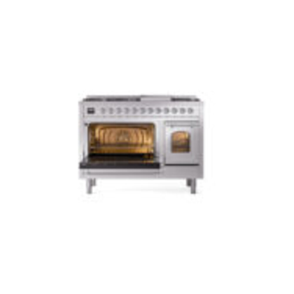 ILVE_UN48FNMPSSC_Nostalgie_II_48"_Dual_Fuel_Range_main_oven_door_opened