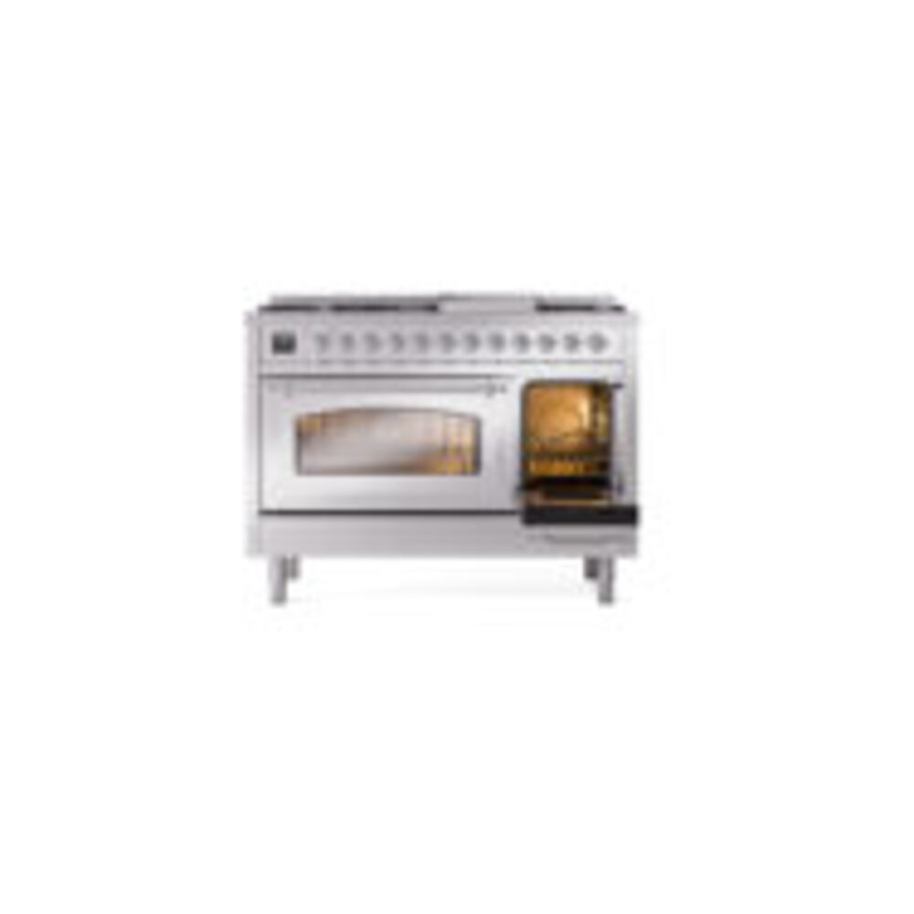 ILVE_UN48FNMPSSC_Nostalgie_II_48"_Dual_Fuel_Range_side_oven_door_opened