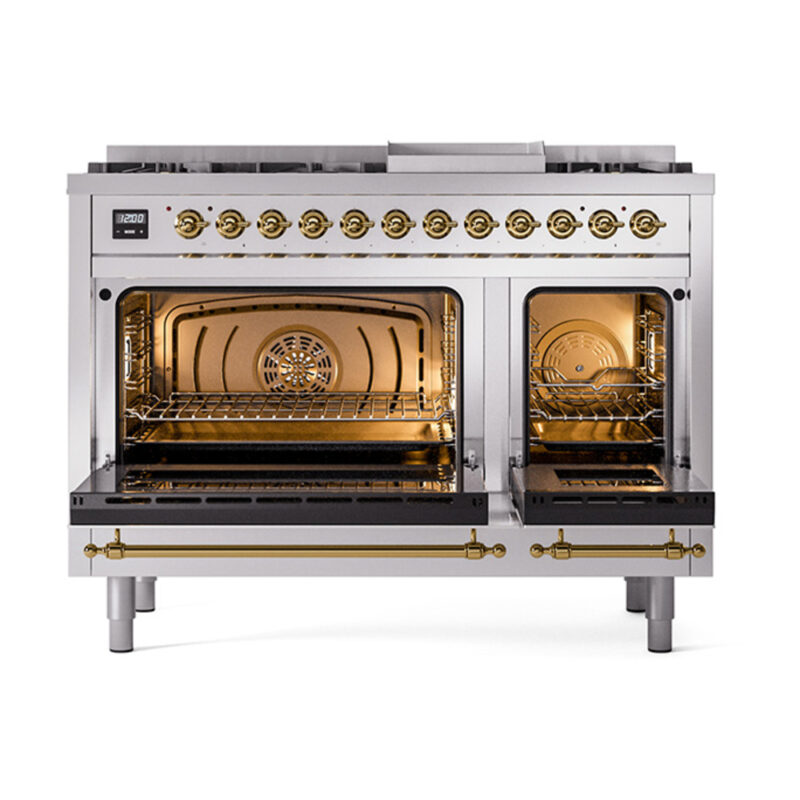 ILVE_UN48FNMPSSG_Nostalgie_II_48"_Dual_Fuel_Range_oven_door_opened