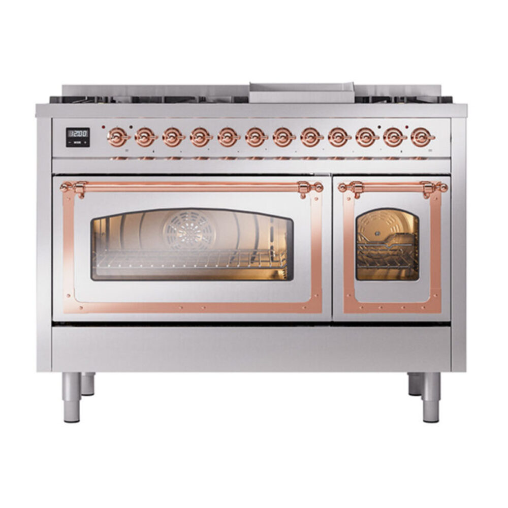 ILVE_UN48FNMPSSPLP_Nostalgie_II_48"_Dual_Fuel_Range_front_view