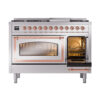 ILVE_UN48FNMPSSPLP_Nostalgie_II_48"_Dual_Fuel_Range_side_oven_door_opened