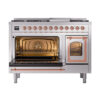 ILVE_UN48FNMPSSP_Nostalgie_II_48"_Dual_Fuel_Range_main_oven_door_opened