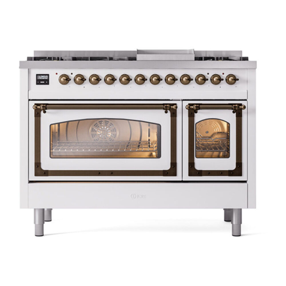 ILVE_UN48FNMPWHBLP_Nostalgie_II_40"_Dual_Fuel_Range_front_view