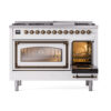 ILVE_UN48FNMPWHBLP_Nostalgie_II_40"_Dual_Fuel_Range_side_oven_door_opened