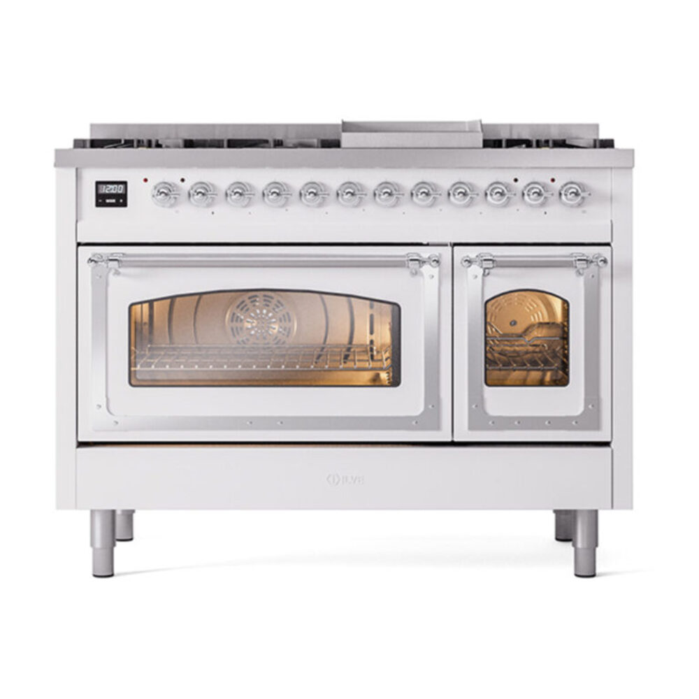 ILVE_UN48FNMPWHC_Nostalgie_II_40"_Dual_Fuel_Range_front_view