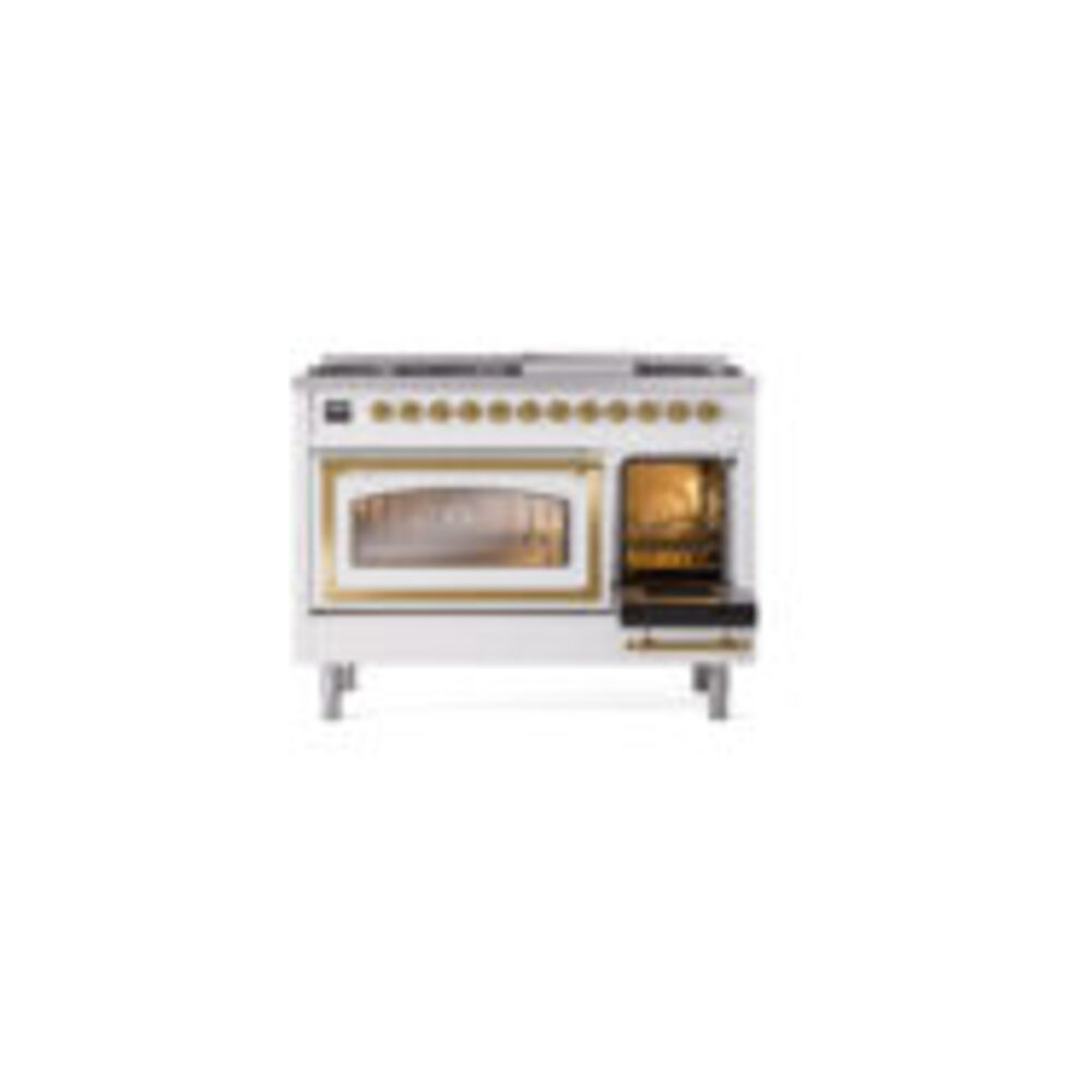 ILVE_UN48FNMPWHGLP_Nostalgie_II_40"_Dual_Fuel_Range_side_oven_door_opened