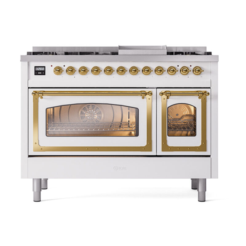 ILVE_UN48FNMPWHG_Nostalgie_II_40"_Dual_Fuel_Range_front_view