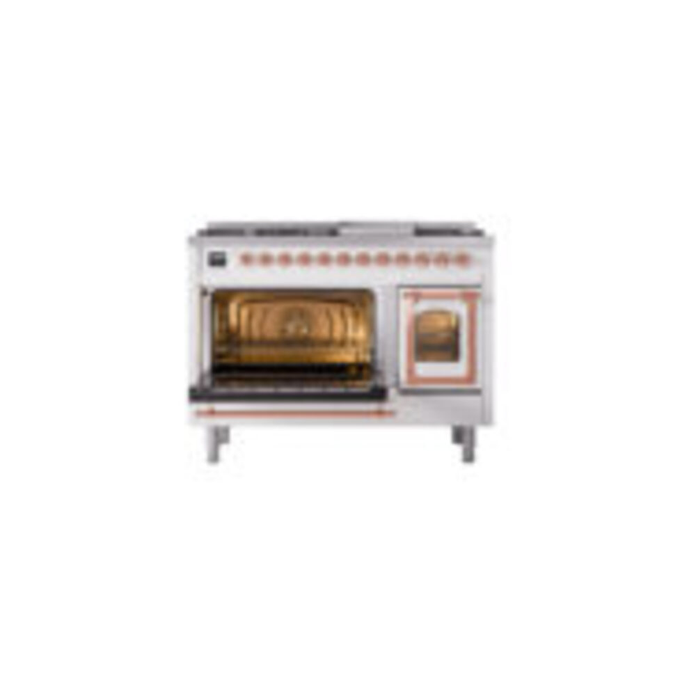 ILVE_UN48FNMPWHPLP_Nostalgie_II_40"_Dual_Fuel_Range_main_oven_door_opened