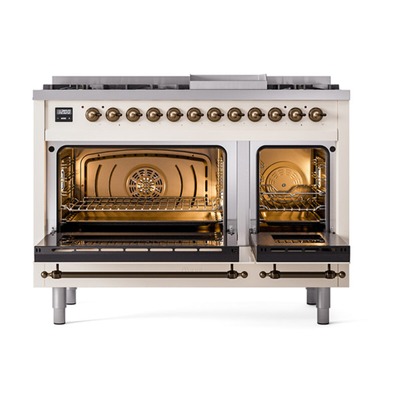 ILVE_UN48FQNMPAWB_Nostalgie_II_48"_Dual_Fuel_Range_oven_door_opened