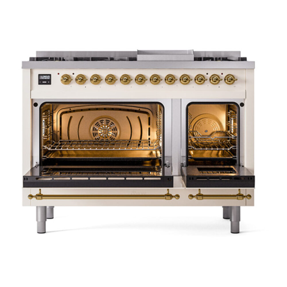 ILVE_UN48FQNMPAWG_Nostalgie_II_48"_Dual_Fuel_Range_oven_door_opened