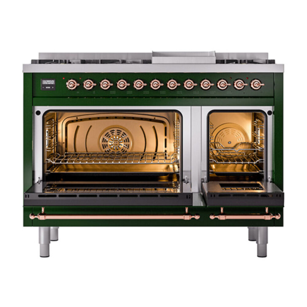 ILVE_UN48FQNMPEGPLP_Nostalgie_II_48"_Dual_Fuel_Range_oven_door_opened