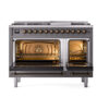 ILVE_UN48FQNMPMGB_Nostalgie_II_48"_Dual_Fuel_Range_oven_door_opened