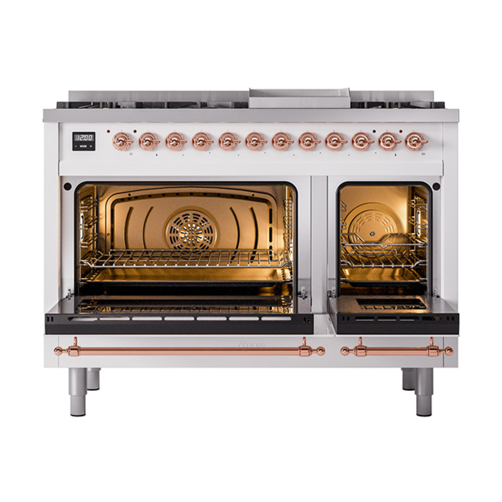 ILVE_UN48FQNMPWHP_Nostalgie_II_48"_Dual_Fuel_Range_oven_door_opened