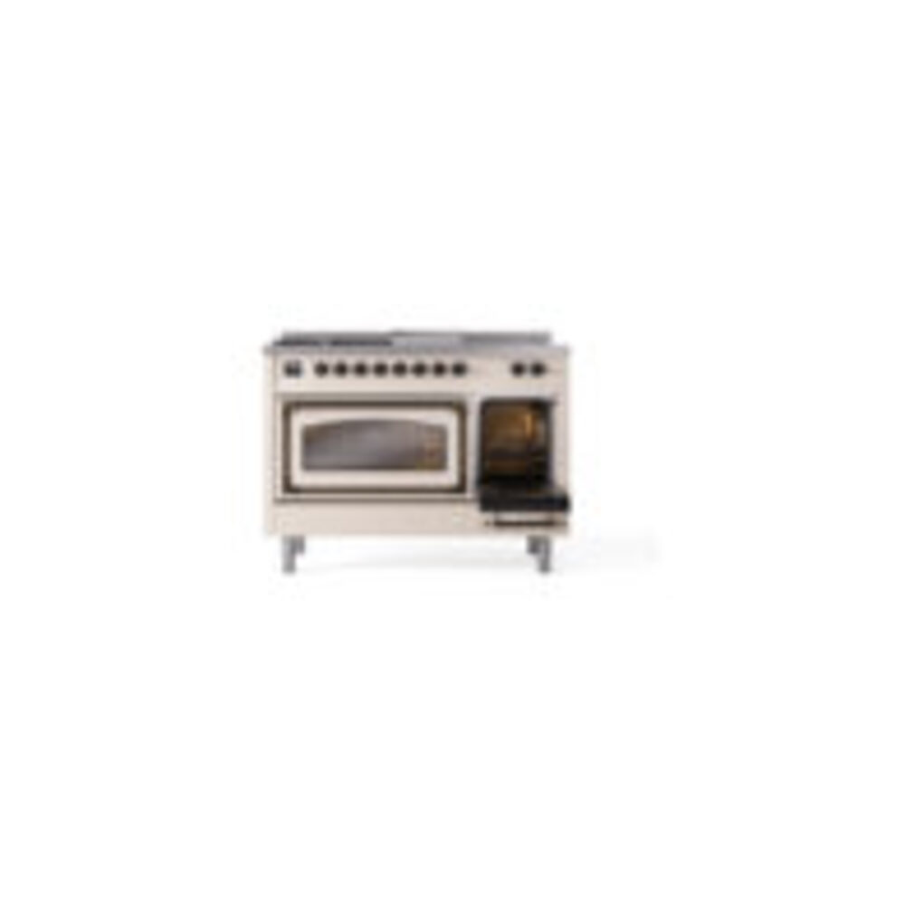 ILVE_UN48FSNMPAWBLP_Nostalgie_II_48"_Dual_Fuel_Range_side_oven_door_opened