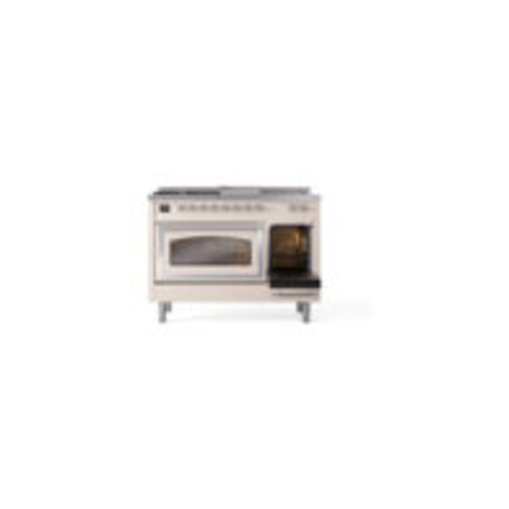 ILVE_UN48FSNMPAWC_Nostalgie_II_48"_Dual_Fuel_Range_side_oven_door_opened