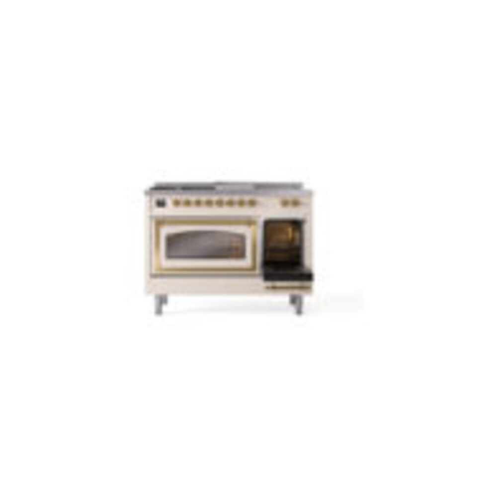 ILVE_UN48FSNMPAWGLP_Nostalgie_II_48"_Dual_Fuel_Range_side_oven_door_opened