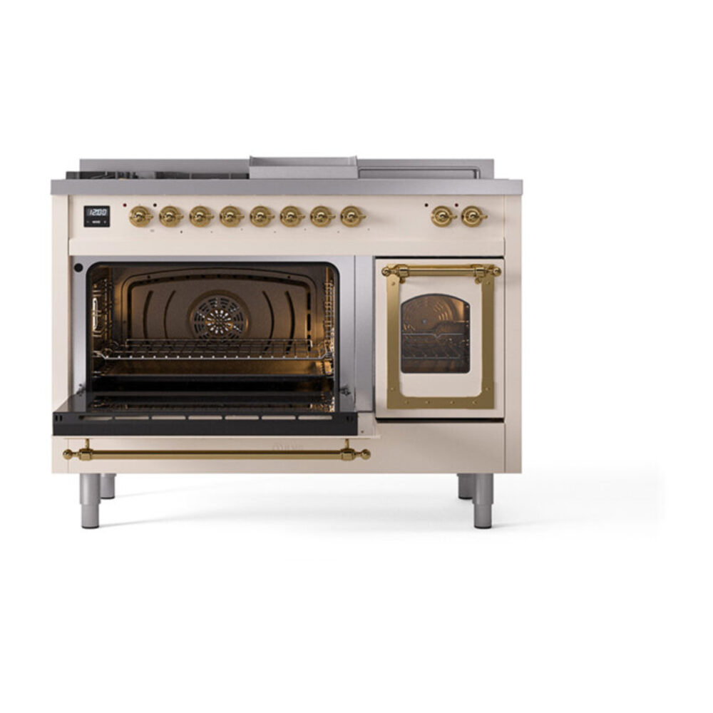 ILVE_UN48FSNMPAWG_Nostalgie_II_48"_Dual_Fuel_Range_main_oven_door_opened