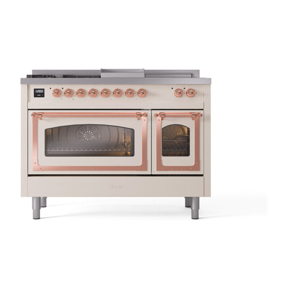 ILVE_UN48FSNMPAWPLP_Nostalgie_II_48"_Dual_Fuel_Range_front_view