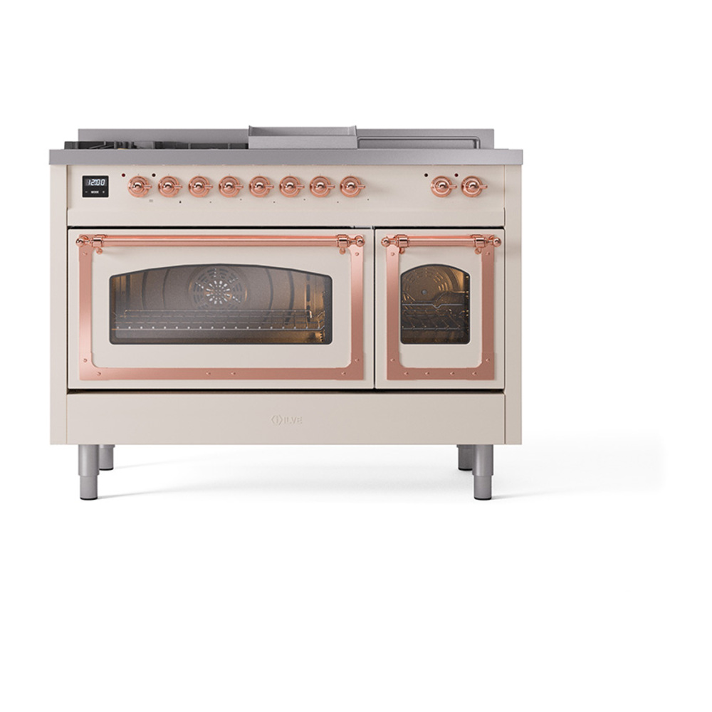 ILVE_UN48FSNMPAWPLP_Nostalgie_II_48"_Dual_Fuel_Range_front_view