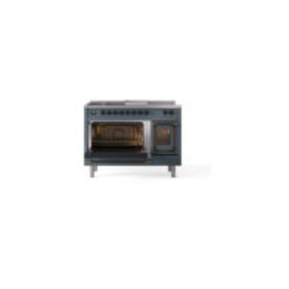 ILVE_UN48FSNMPBGB_Nostalgie_II_48"_Dual_Fuel_Range_main_oven_door_opened