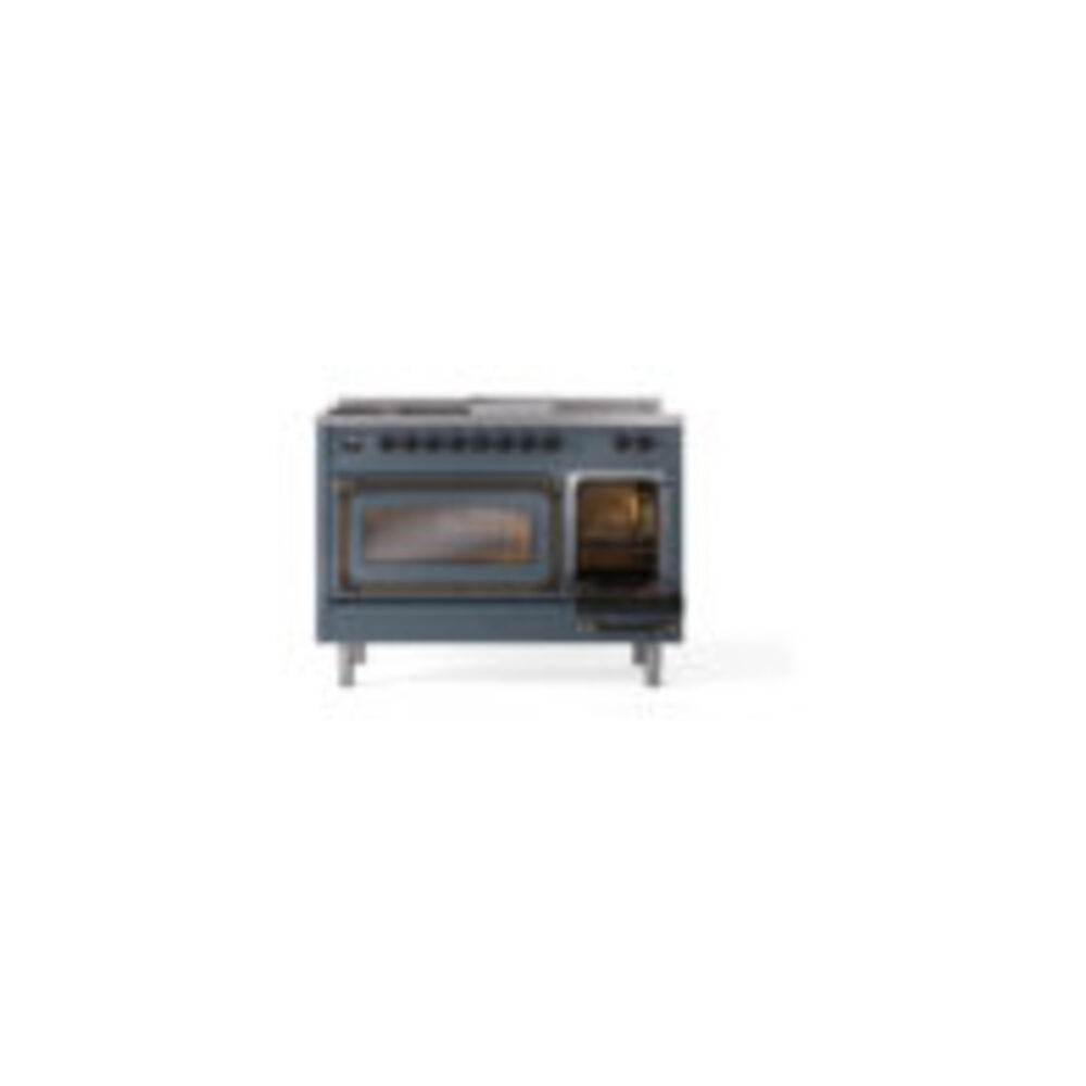 ILVE_UN48FSNMPBGB_Nostalgie_II_48"_Dual_Fuel_Range_side_oven_door_opened