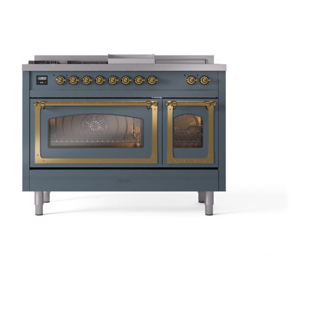 ILVE_UN48FSNMPBGG_Nostalgie_II_48"_Dual_Fuel_Range_front_view