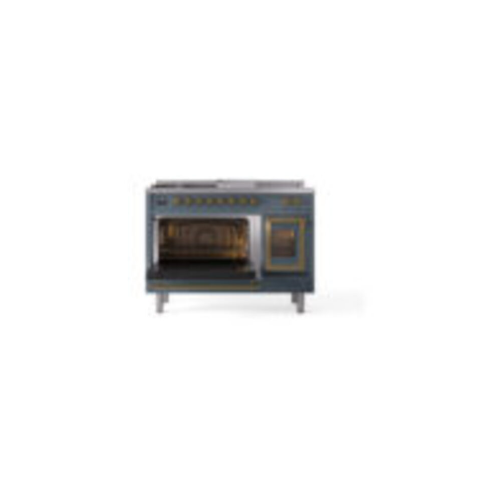 ILVE_UN48FSNMPBGG_Nostalgie_II_48"_Dual_Fuel_Range_main_oven_door_opened