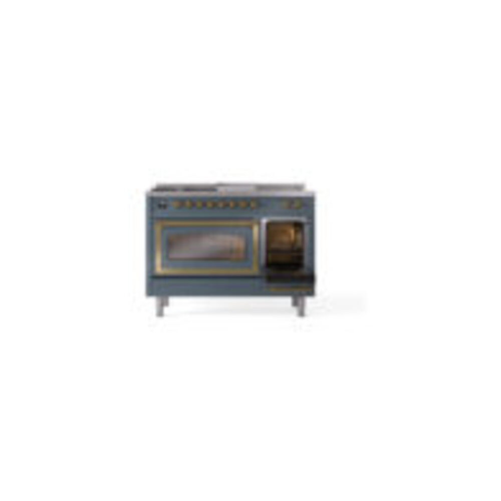 ILVE_UN48FSNMPBGG_Nostalgie_II_48"_Dual_Fuel_Range_side_oven_door_opened