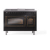 ILVE_UN48FSNMPBKBLP_Nostalgie_II_48"_Dual_Fuel_Range_front_view